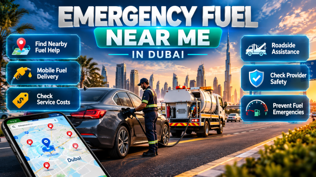 How to find emergency fuel near me in Dubai using nearby petrol stations, mobile fuel delivery, and roadside assistance options.