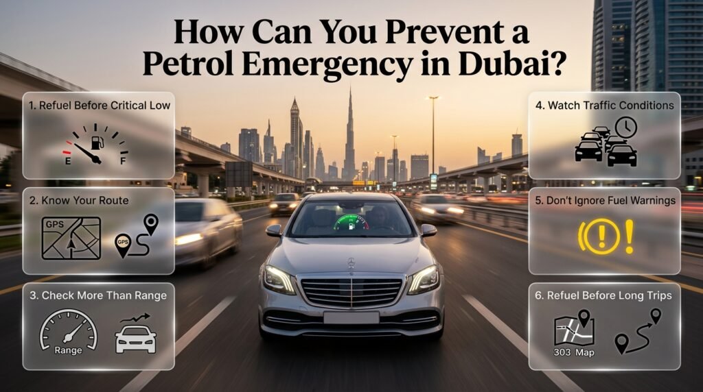 How Can You Prevent a Petrol Emergency in Dubai with practical fuel planning, route checks, traffic awareness, and refuelling habits.