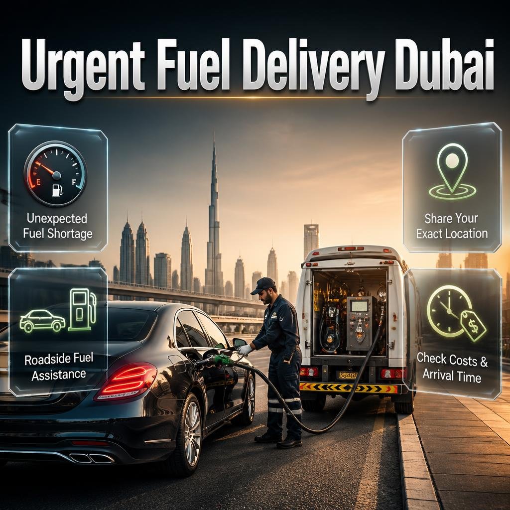Urgent fuel delivery in Dubai with a Urgent Fuel Delivery Dubai – Emergency Roadside Fuel Guideroadside car, emergency fuel assistance, and a convenient refuelling solution for stranded drivers.